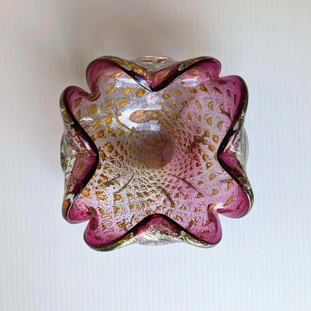 Vintage MURANO Art Glass Ashtray Bowl - selling 7.5