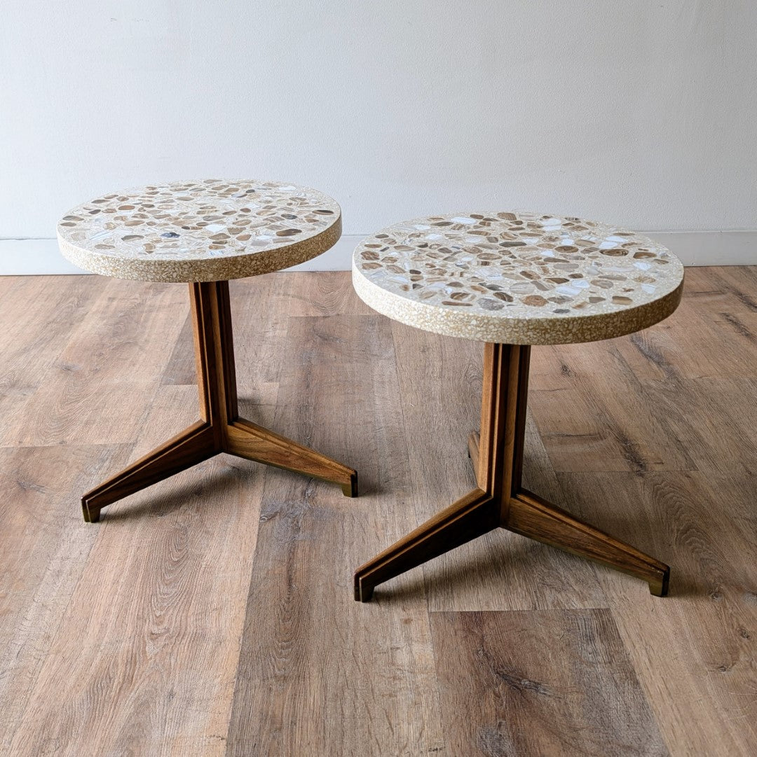 Edward Wormley Terrazzo Side Tables, a pair