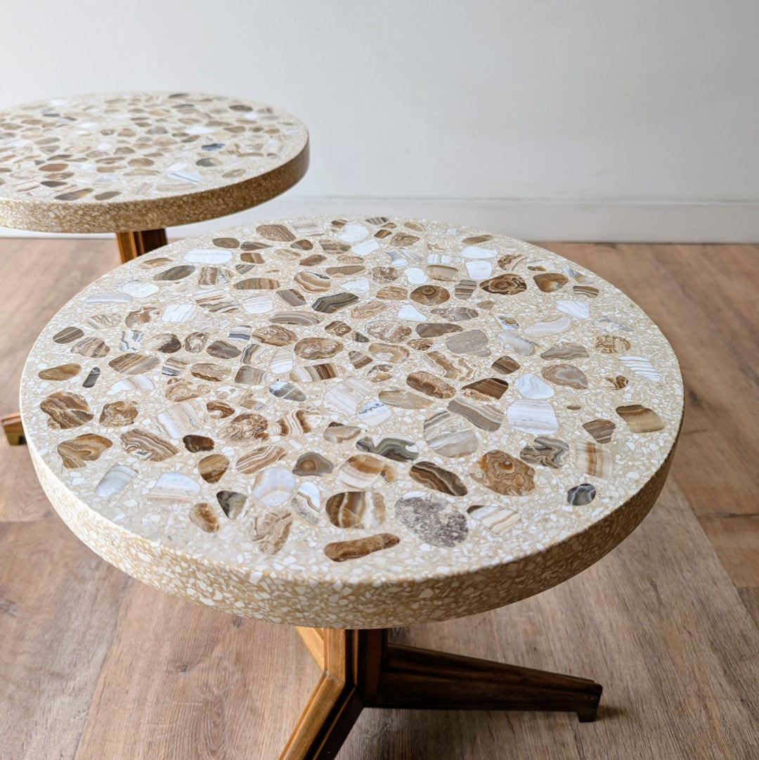 Edward Wormley Terrazzo Side Tables, a pair