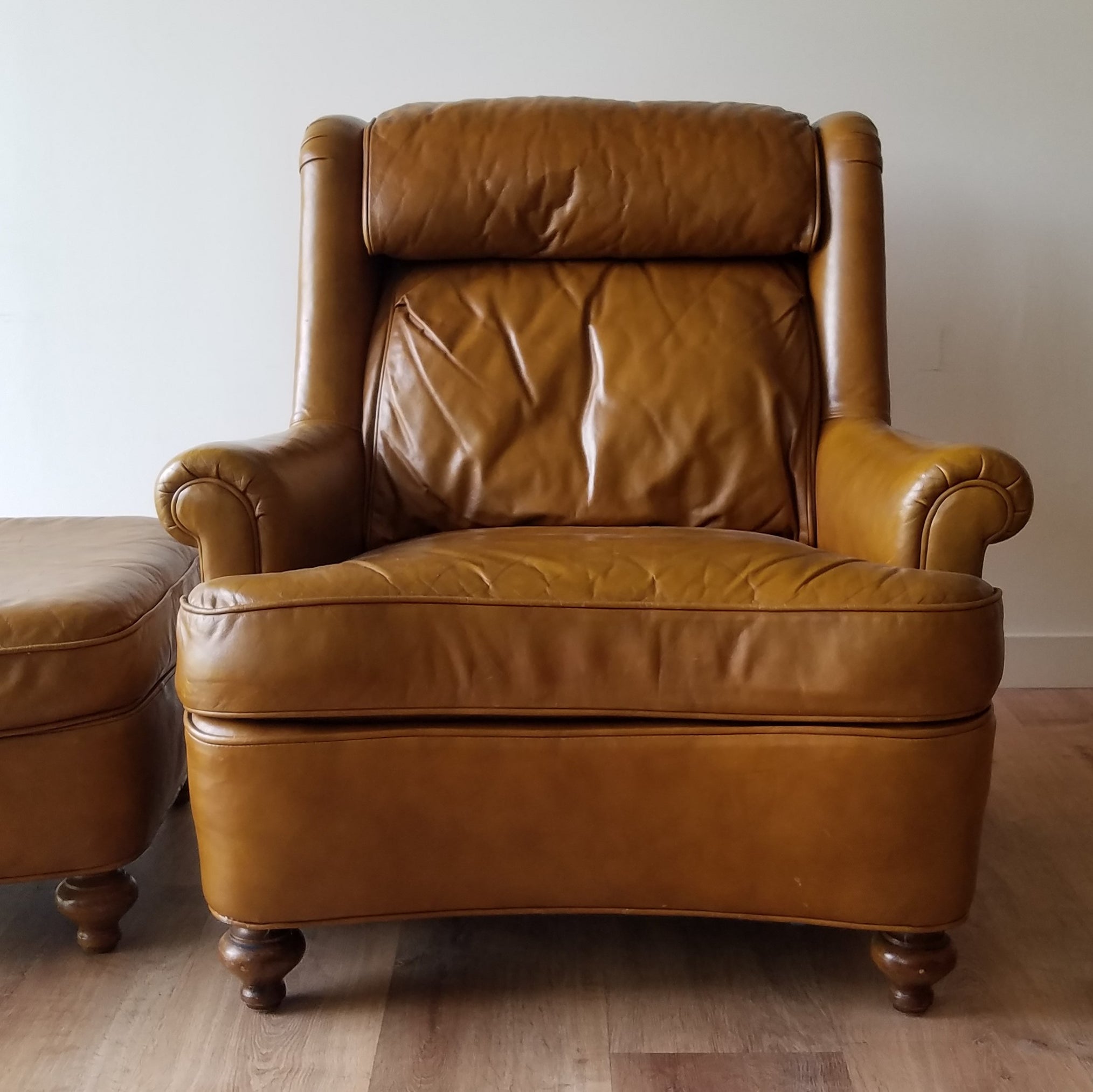 Drexel Heritage Leather Chair + Ottoman | Seattle Fine Furniture